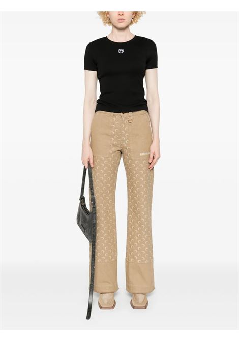 moon logo jersey baby fit t-shirt woman black MARINE SERRE | WTT012ACJER0008BK99